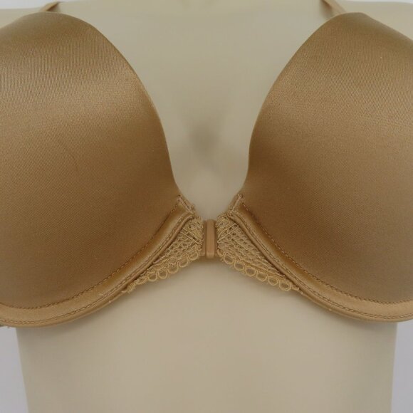 Maidenform 36B Custom Lift T Back Bra 09649 Solid Beige Underwire Front Closure - Picture 3 of 12